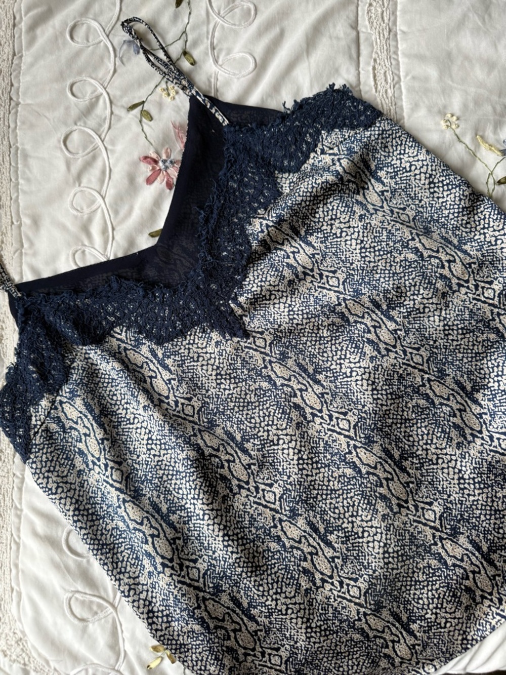 Satin & lace cami top